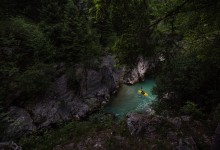 Great Gorge on River Soca, Slovenia reka Soča kajak sportna fotografija slovenia Velika korita Bovec